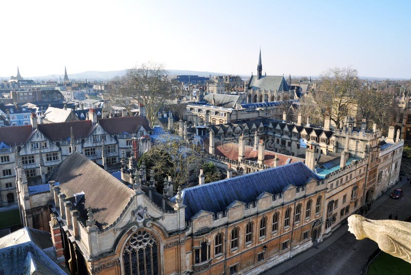 Vue aérienne de Brasenose College Oxford depuis la tour St Mary's, Angleterre image stock Vue aérienne de Brasenose College Oxford depuis la tour St Mary's, Angleterre image stock