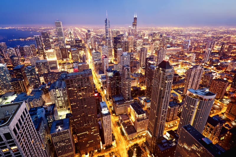 Vue aérienne de Chicago du centre
