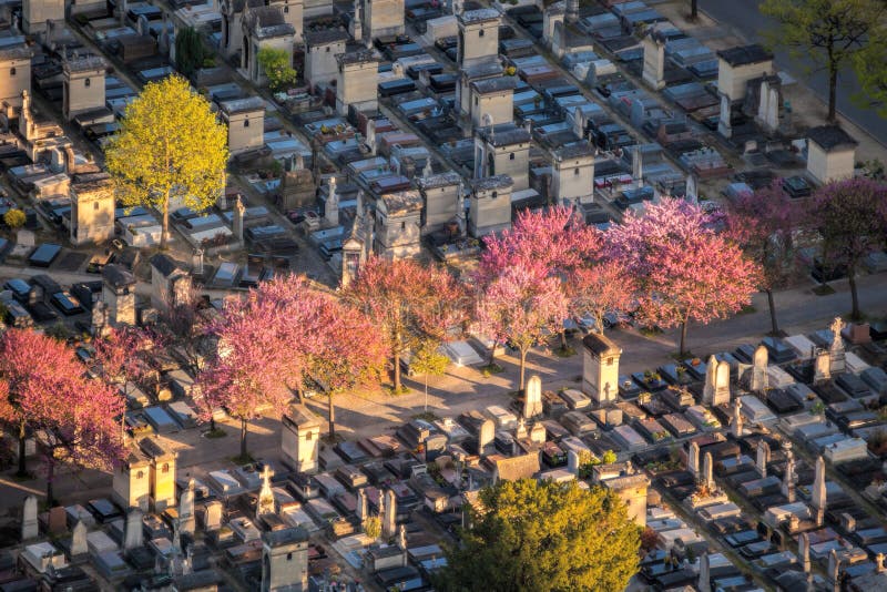 Vue aérienne de cimetière de Montparnasse à Paris, France photos libres de droits Vue aérienne de cimetière de Montparnasse à Paris, France photos libres de droits