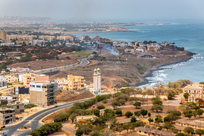 Vue aérienne de Dakar photographie stock