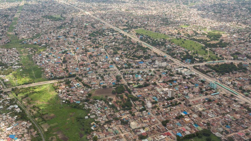 Vue aérienne de Dar Es Salaam images libres de droits