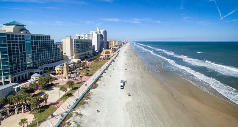 Vue aérienne de Daytona Beach, la Floride images libres de droits Vue aérienne de Daytona Beach, la Floride images libres de droits