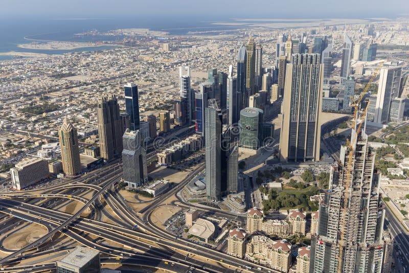 Vue aérienne de Dubaï et des gratte-ciel du centre photographie stock