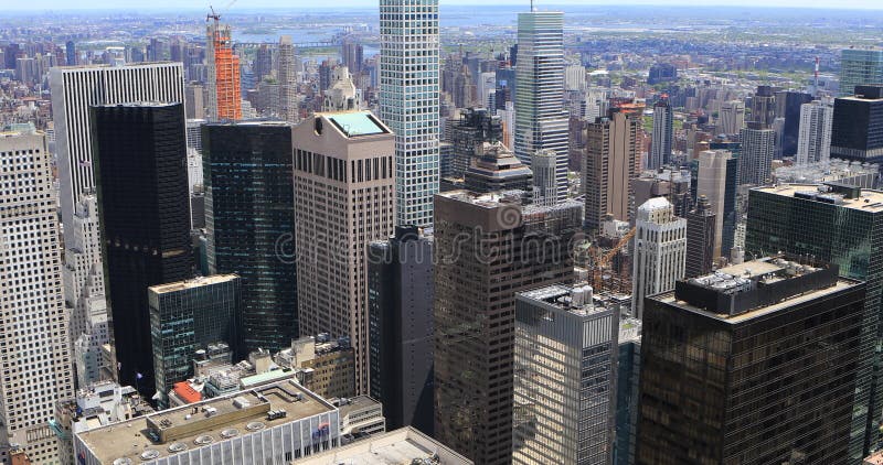 Vue aérienne de 4K UltraHD d'horizon de New York de Midtown banque de vidéos