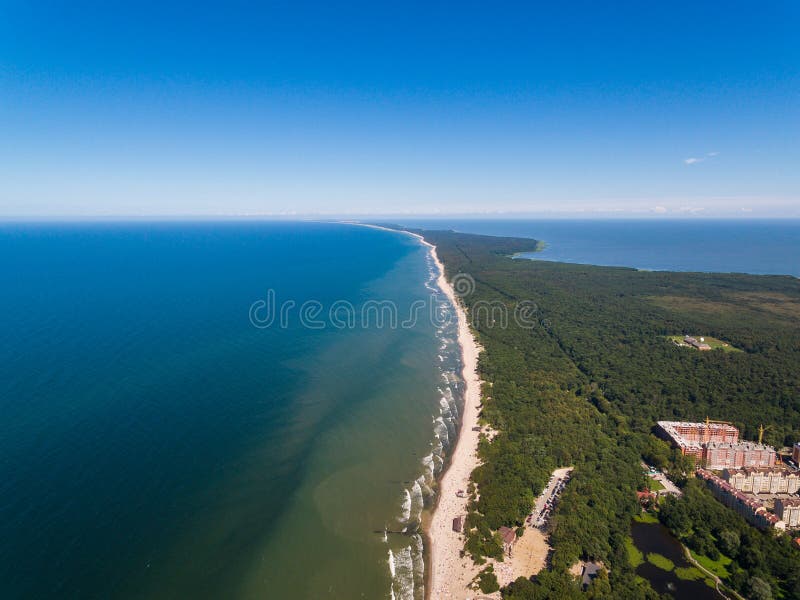 Aerial view of the Curonian Spit in summer. Aerial view of the Curonian Spit in summer