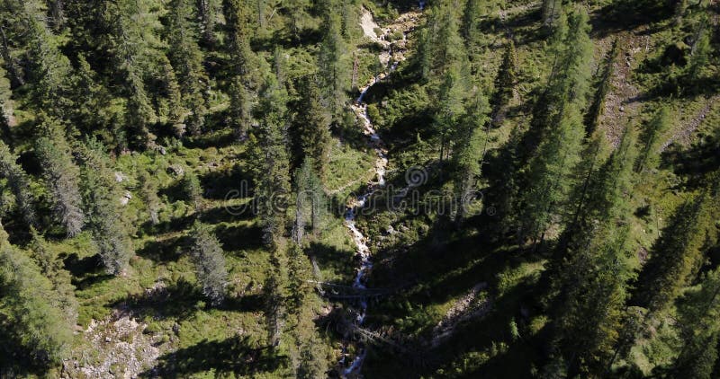 Vue aérienne de la rivière dans les alpes belle rivière d'eau propre dans la nature 4k banque de vidéos