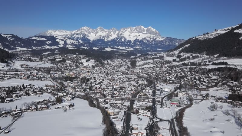 Vue aérienne de la station de sports d'hiver de Kitzbuhel