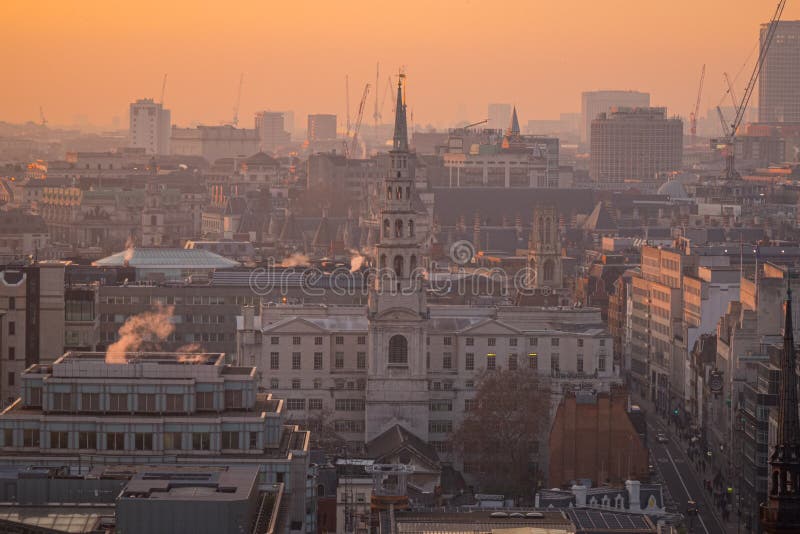 Vue aérienne de Londres de la cathédrale de StPaul, Royaume-Uni photo stock Vue aérienne de Londres de la cathédrale de StPaul, Royaume-Uni photo stock