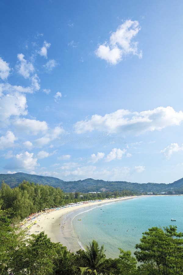 Vue aérienne de plage de Kamala photographie stock