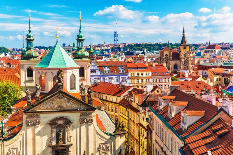 Vue aérienne de Prague, République Tchèque