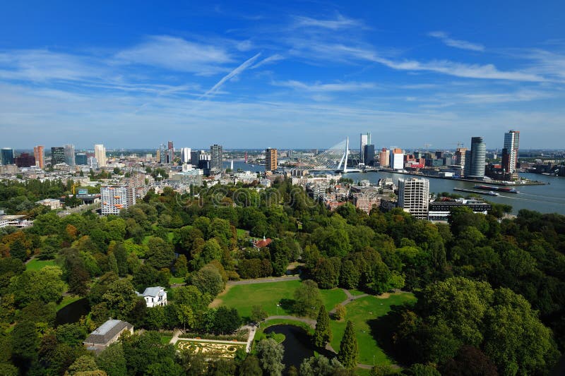 Aerial view of Rotterdam in the Netherlands, Europe. Aerial view of Rotterdam in the Netherlands, Europe