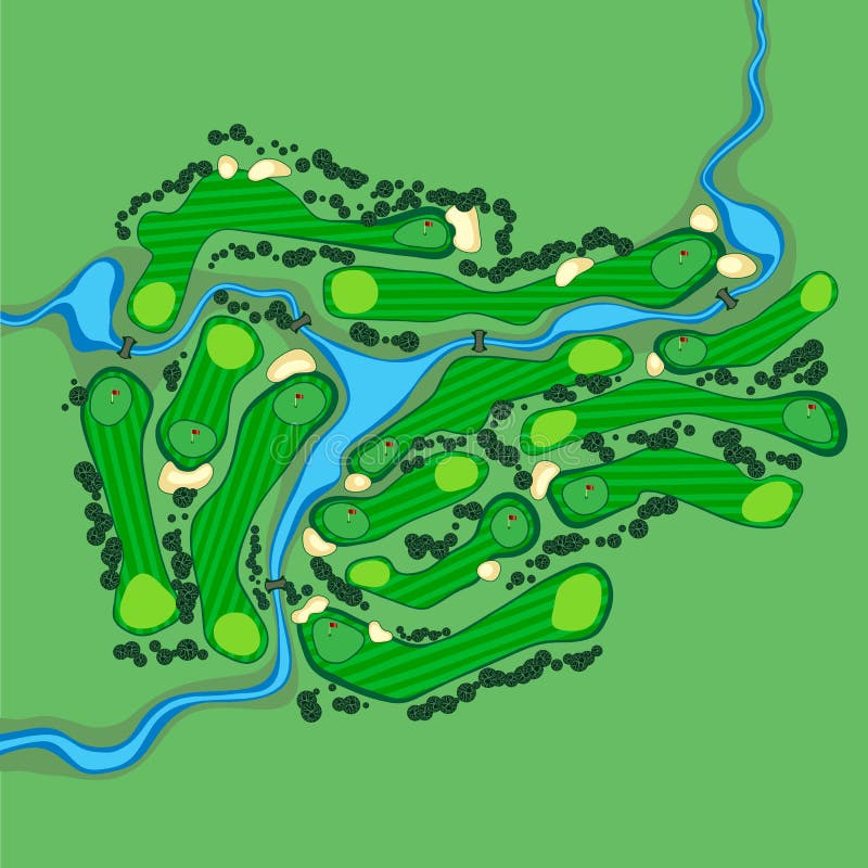Vue aérienne de terrain de golf de vecteur