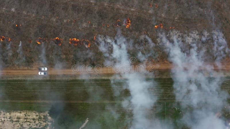 Vue aérienne du feu contrôlé. haute qualité