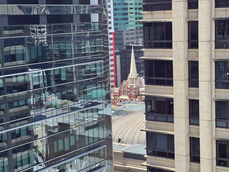 Vue aérienne du paysage urbain d'Albert Street Uniting Church Brisbane Queensland Australie photo libre de droits