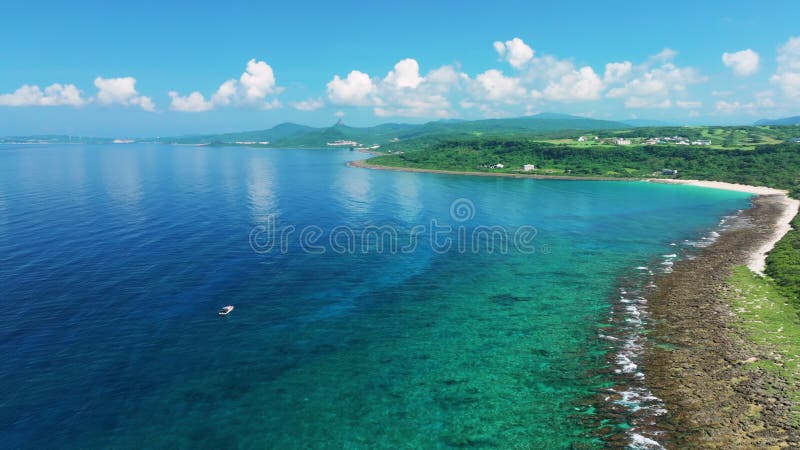 Vue aérienne littoral du parc national kenting à pingtung taiwan. clips vidéos