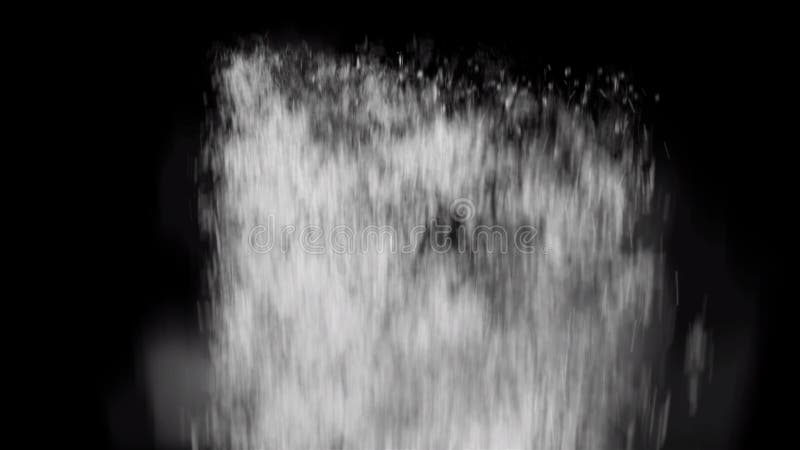 Vue côté cascade. chute d'eau avec canal alpha. animation de boucle de chute banque de vidéos