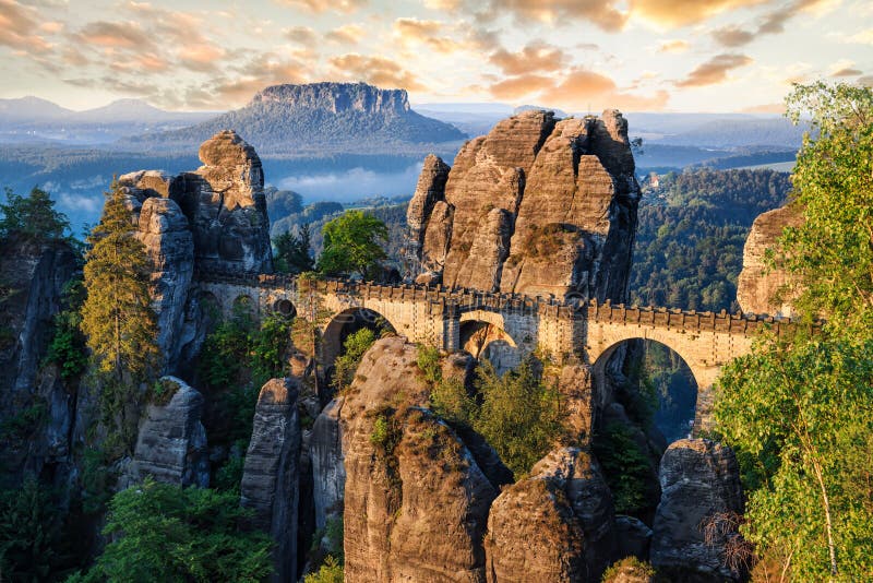 Vue d'Elbe de Bastei, Sachsische Schweiz images libres de droits