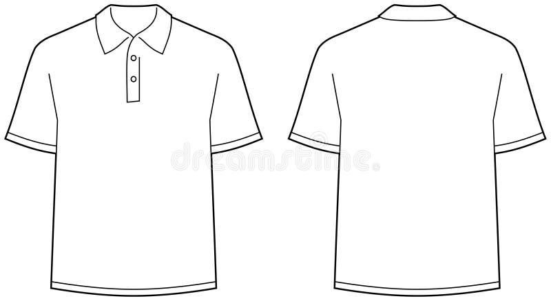 vue d'isolement de chemise de polo d'avant arrière illustration stock vue d'isolement de chemise de polo d'avant arrière illustration stock