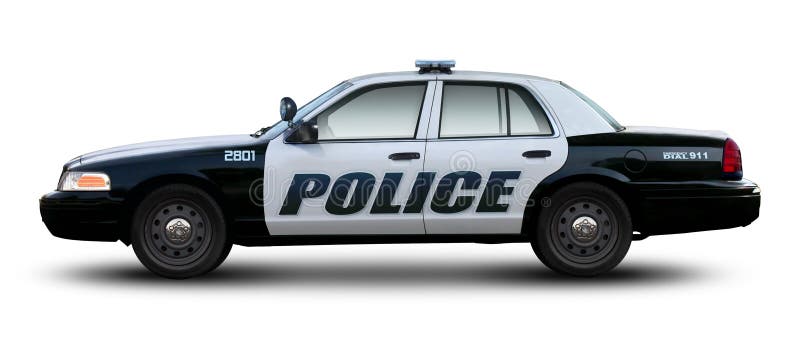 Vue de côté de voiture de police photos libres de droits
