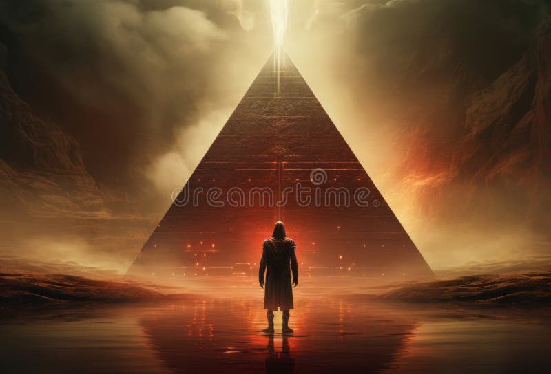 Mystifying Man pyramid view. Cairo tourism. Generate Ai AI generated. Mystifying Man pyramid view. Cairo tourism. Generate Ai AI generated
