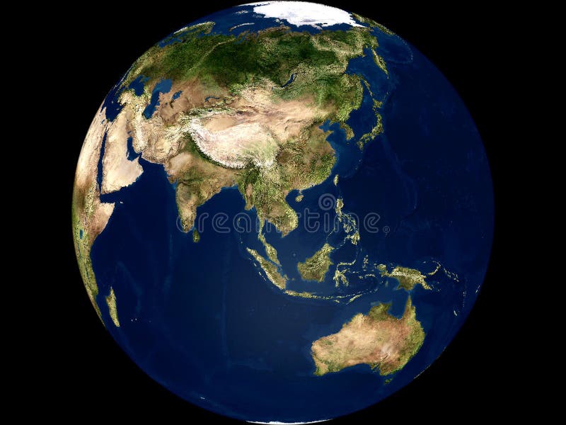 Vue de la terre - l'Asie et l'Australie illustration stock Vue de la terre - l'Asie et l'Australie illustration stock
