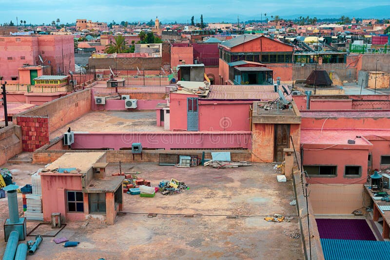 Vue de Marrakech fier en vieille M?dina images stock Vue de Marrakech fier en vieille M?dina images stock