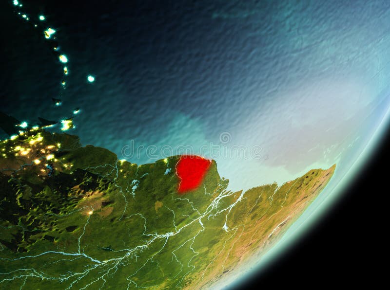 Vue de matin de la Guyane française française illustration libre de droits