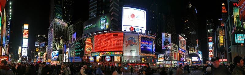Vue panoramique de Times Square photographie stock libre de droits