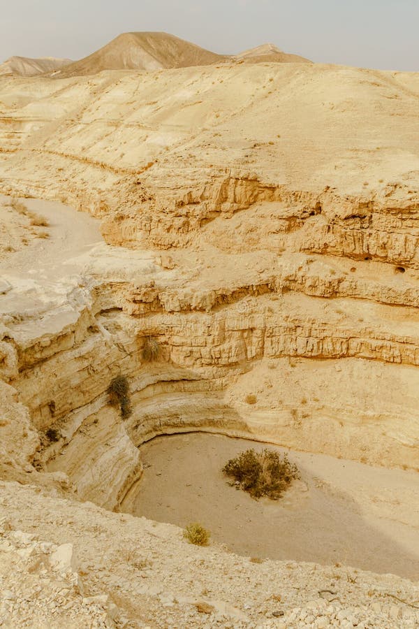 Vue de paysage de Verical sur la région sauvage sèche de Moyen-Orient en Israël photographie stock Vue de paysage de Verical sur la région sauvage sèche de Moyen-Orient en Israël photographie stock
