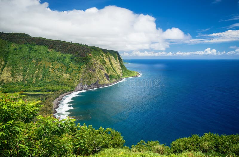 Vue de vallée de Waipio sur la grande île Hawaï