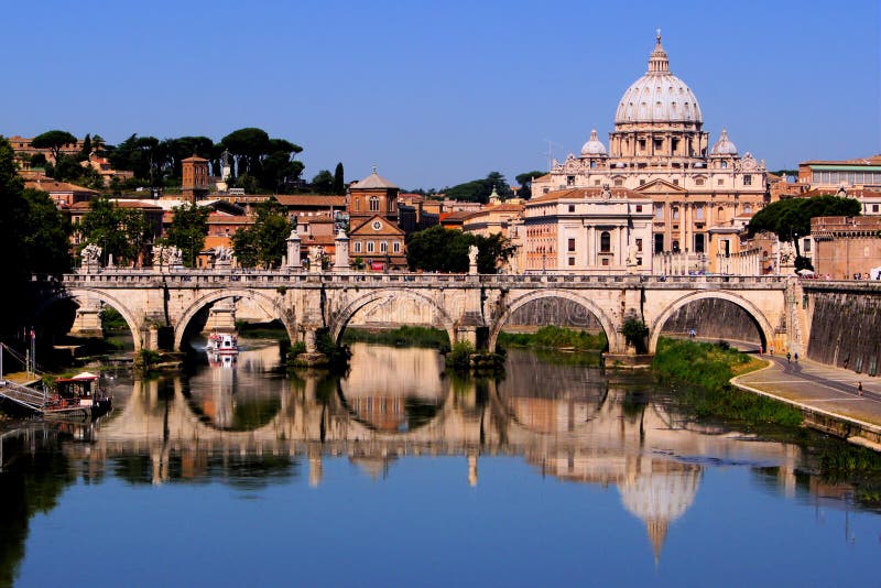 View of toward Vatican City from Ponte Umberto I, Rome, Italy. View of toward Vatican City from Ponte Umberto I, Rome, Italy