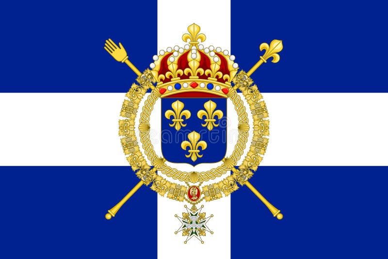 Drapeau France Royaume 987 - 1791 avec ourlet 