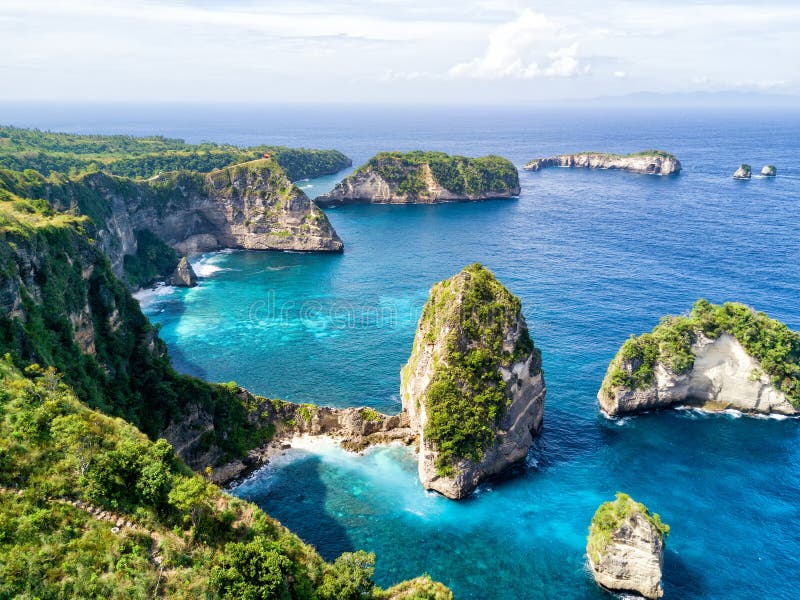 Vue gentille de côte de penida de nusa images libres de droits Vue gentille de côte de penida de nusa images libres de droits