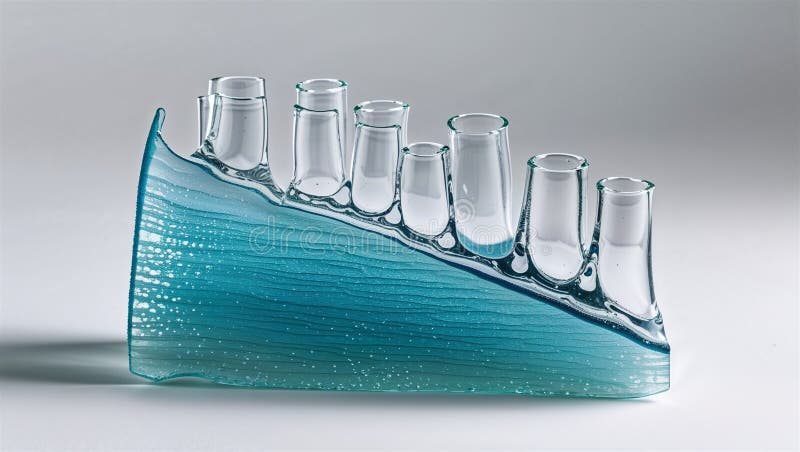 Vue latérale du fragment d'éponge en verre avec structure de canal et bords propres sur blanc illustration libre de droits
