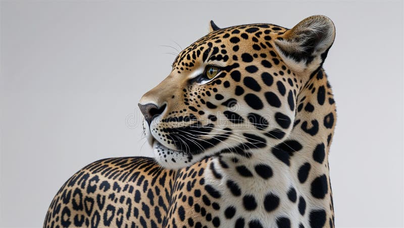 Vue latérale du manteau tacheté debout jaguar entièrement détaillé sur fond blanc illustration de vecteur