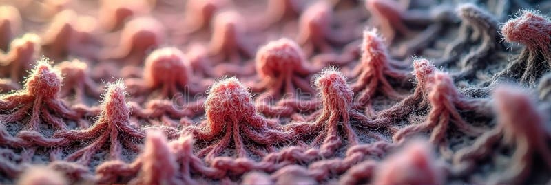 Vue macro des fibres de tissu texturées rose et violet illustration de vecteur