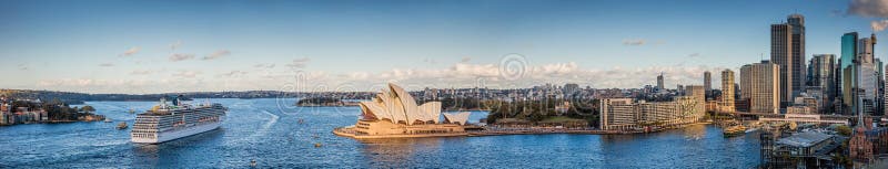 Vue panoramique d'horizon de Sydney Harbour et de ville, Sydney NSW, A photo stock Vue panoramique d'horizon de Sydney Harbour et de ville, Sydney NSW, A photo stock
