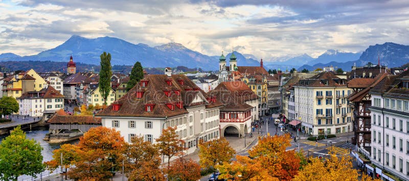 Vue panoramique de vieille ville de luzerne, Suisse