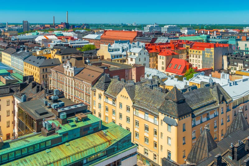 Vue panoramique de vieux centre de la ville de Helsinki, Finlande photographie stock libre de droits Vue panoramique de vieux centre de la ville de Helsinki, Finlande photographie stock libre de droits