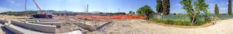 Vue panoramique industrielle de chantier de construction image stock Vue panoramique industrielle de chantier de construction image stock