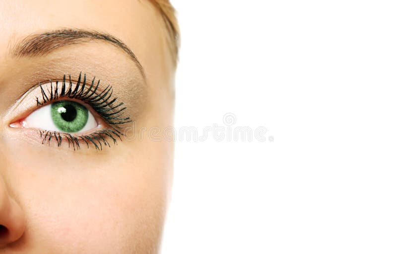 Vue proche d'oeil de femme photos stock