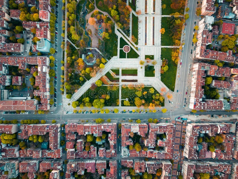 Vue périodique de parc commémoratif en Sofia Bulgaria photographie stock Vue périodique de parc commémoratif en Sofia Bulgaria photographie stock