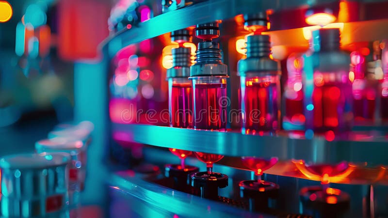 Vue rapprochée d'un distributeur automatique de colorants assurant précision et cohérence des mesures pour se conformer illustration libre de droits