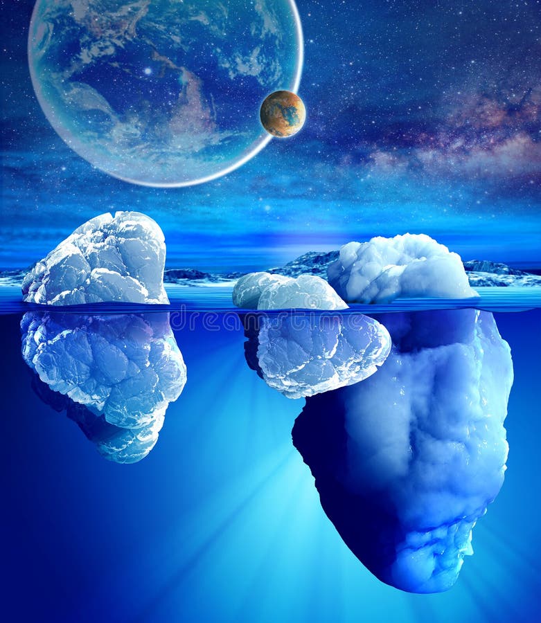 Vue sous-marine d'iceberg images stock Vue sous-marine d'iceberg images stock