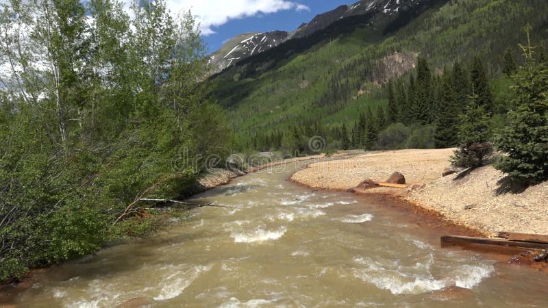 Vue statique d'un ruisseau près de notre colorado 4k clips vidéos