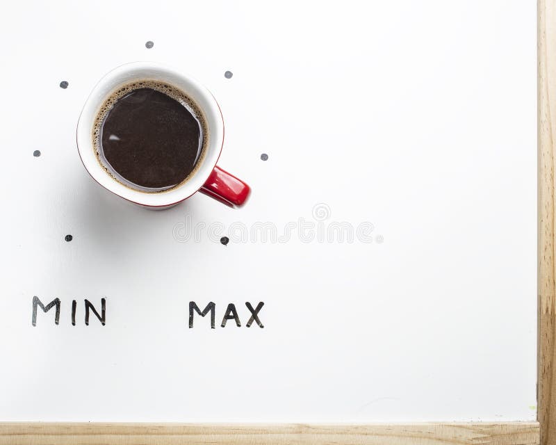 Vue supérieure d'une tasse de café sous forme de contrôle du volume photos stock Vue supérieure d'une tasse de café sous forme de contrôle du volume photos stock