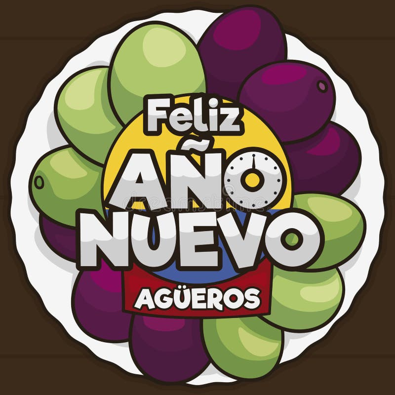 Vue supérieure des raisins délicieux pour la célébration colombienne de nouvelle année, illustration de vecteur illustration de vecteur Vue supérieure des raisins délicieux pour la célébration colombienne de nouvelle année, illustration de vecteur illustration de vecteur