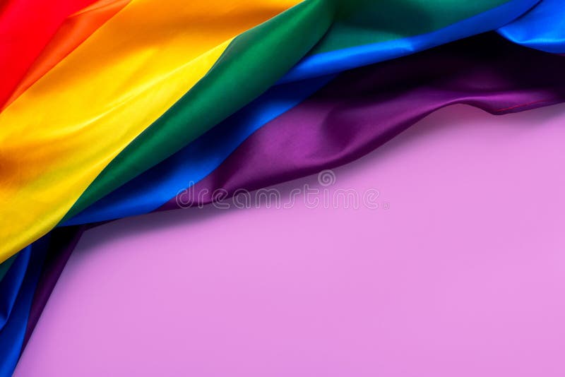 Vue supérieure du drapeau arc-en-ciel de la fierté lgbt avec espace de copie pour le texte. concept de fierté lgbt image libre de droits