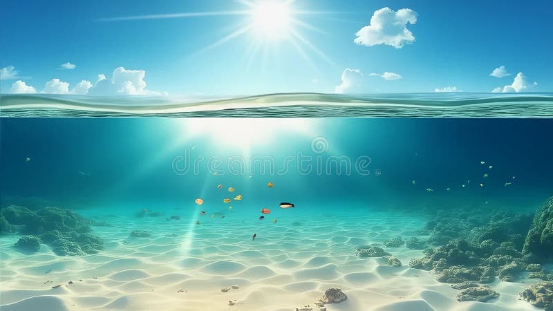 Vue sur les éclats sous-marins de la plage tropicale illustration libre de droits