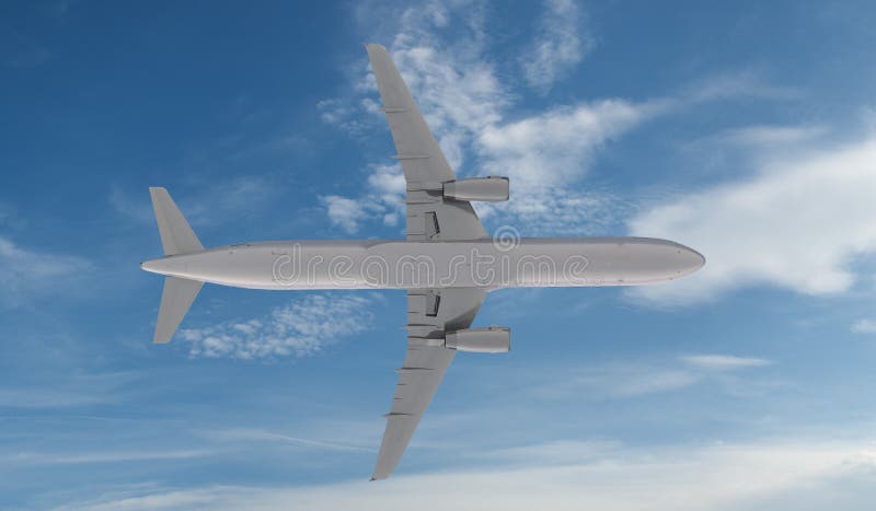 Vuelo de Airbus a321 del pasajero en las nubes libre illustration Vuelo de Airbus a321 del pasajero en las nubes libre illustration
